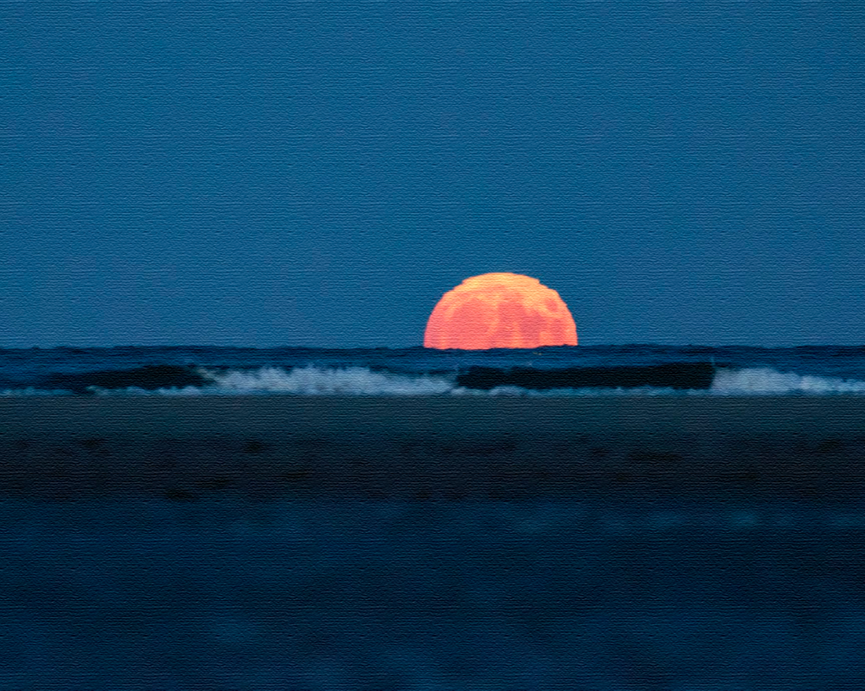 Moon rising in Ogunquit 8x10" Canvas Print