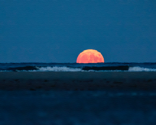 Moon rising in Ogunquit 8x10" Canvas Print